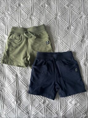 RAGS Kids | Cozy Knit Shorts | Olive & Navy | Size 3/4T